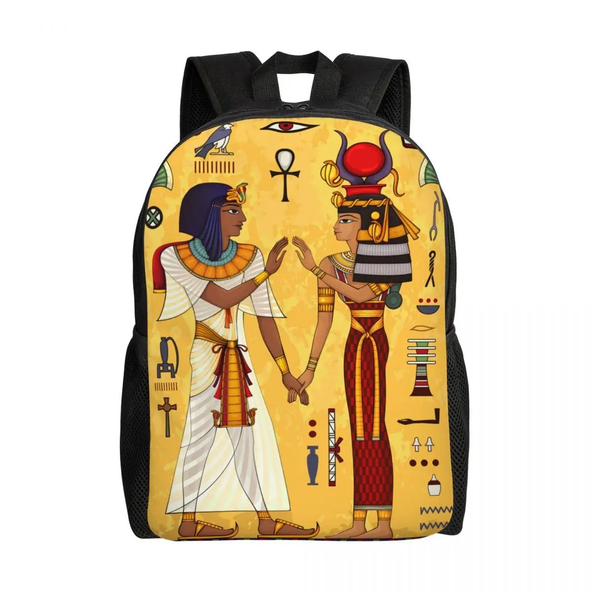 Antigo Egito Totem Faraó Anubis Mochila, Escola e faculdade Student Bookbag, Fits 15 "Laptop, Egípcio Hieropédica Educação Bag