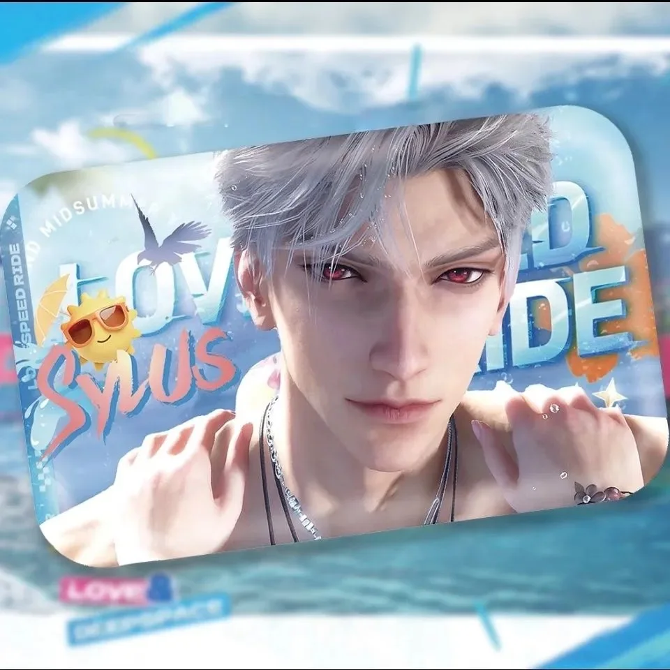 Amor e espaço profundo, verão com você e brisa do mar, cosplay de alta beleza caseiro, série de todas as funcionários, emblema retangular