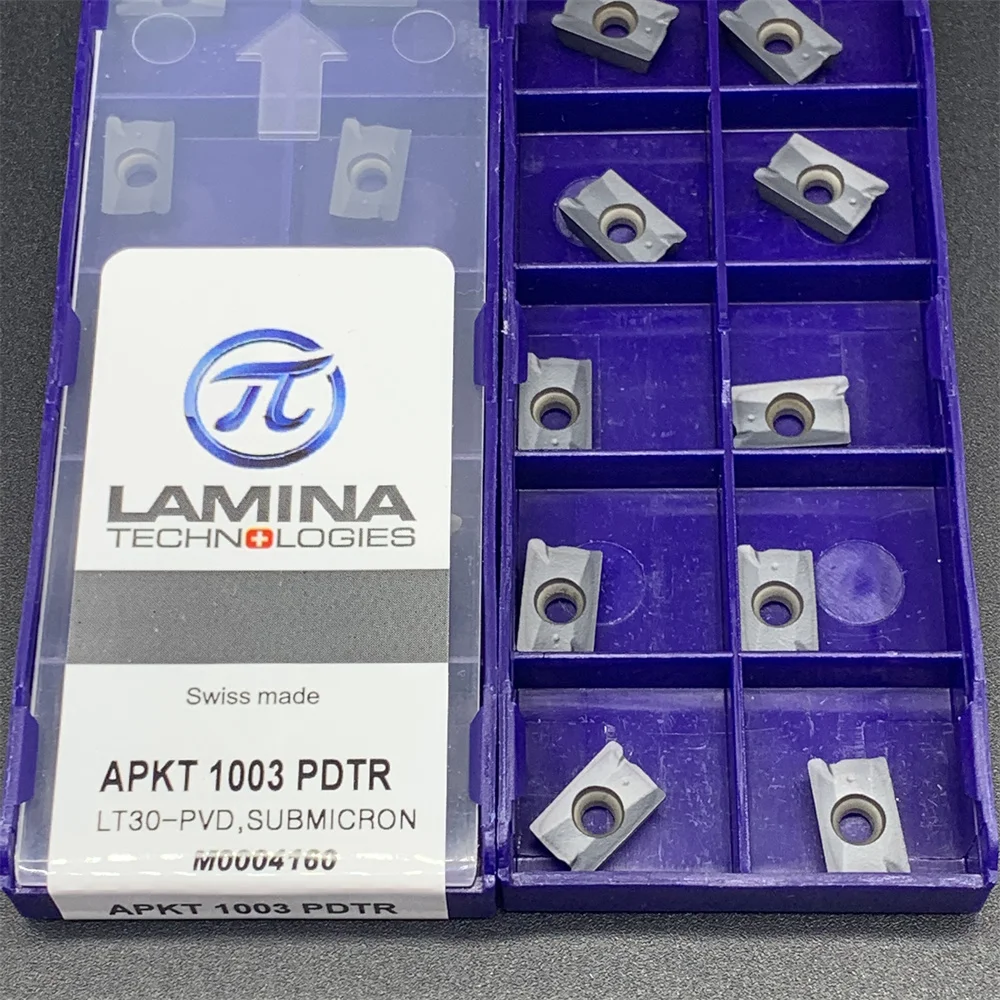 10PCS LAMINA APKT1003 PDTR LT30-PVD Milling Turning Tools Carbide inserts Lathe tools APKT 1003 high quality