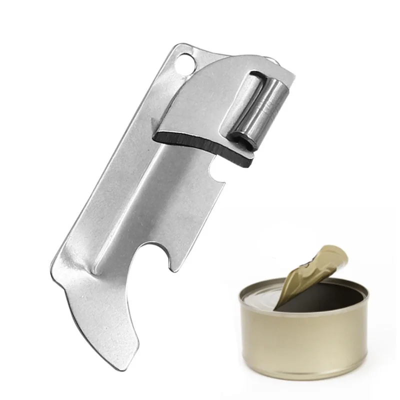 200Pcs Can Opener Opener Polished Stainless Steel Finishwith Utili-key Stainless Steel Multi-function Folding Mini Opener Gadget