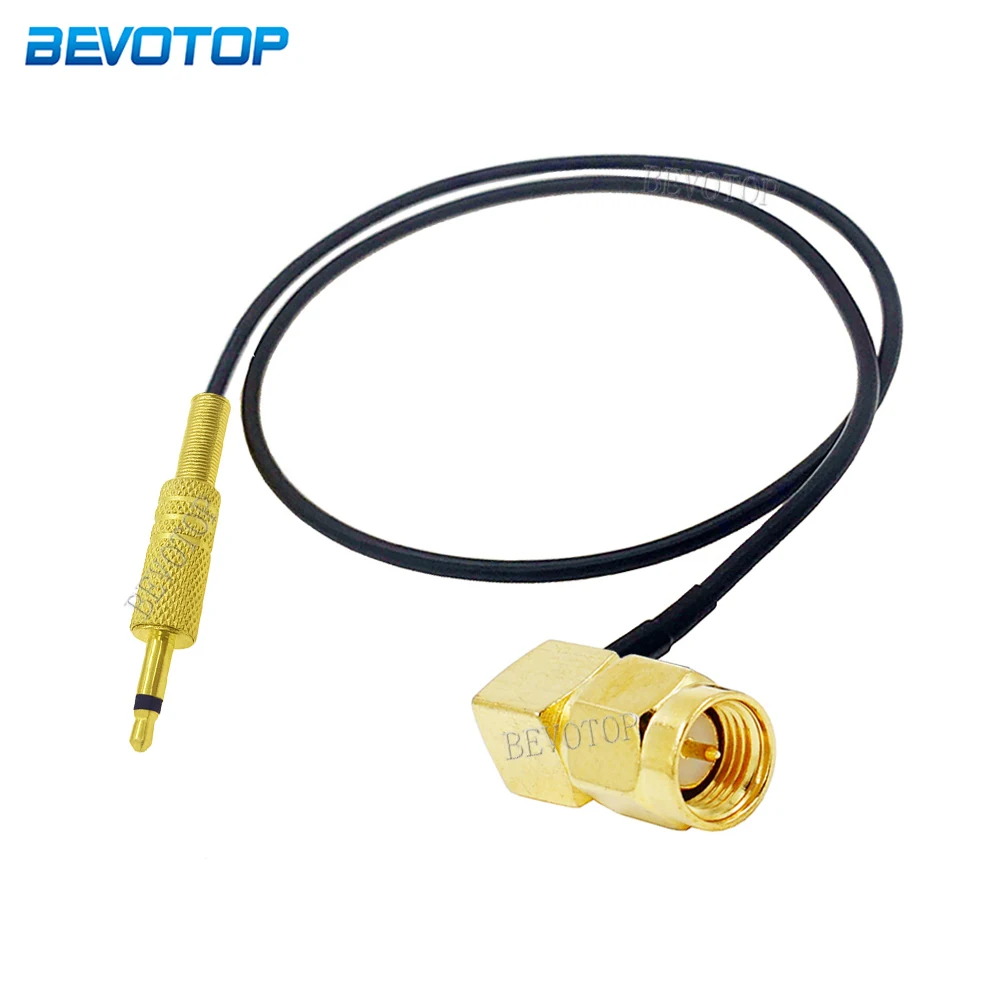 

SMA Male 90 Degree to 3.5mm Mono 1/8" Male for CCTV Camera Monitor Antenna Cord 50 Ohm RG174 Pigtail RF Coaxial Cable Jumper