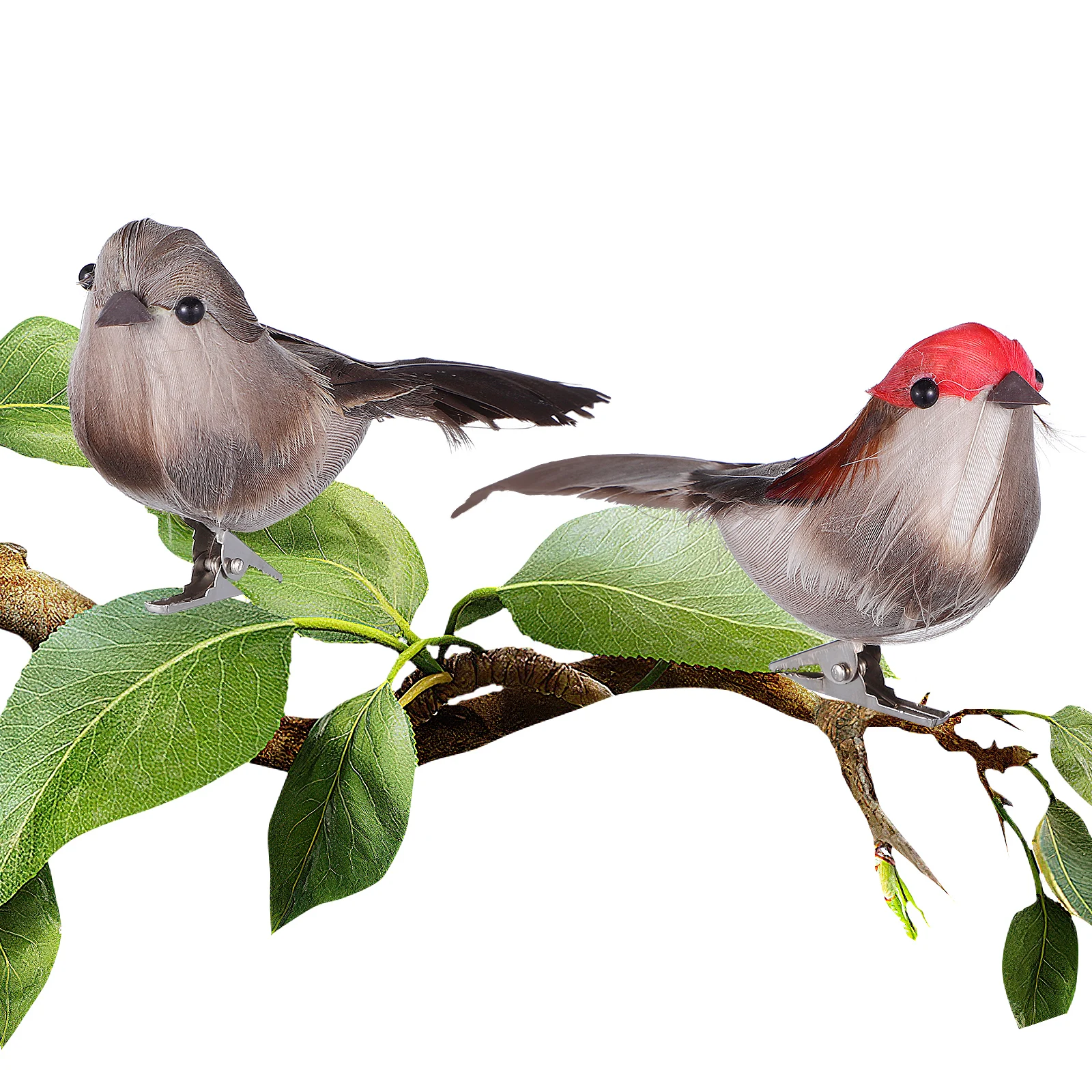 

4Pcs Artificial Feathered Birds Decoration Vivid Bird Ornaments Props for Home Garden Party Wedding Christmas Easter