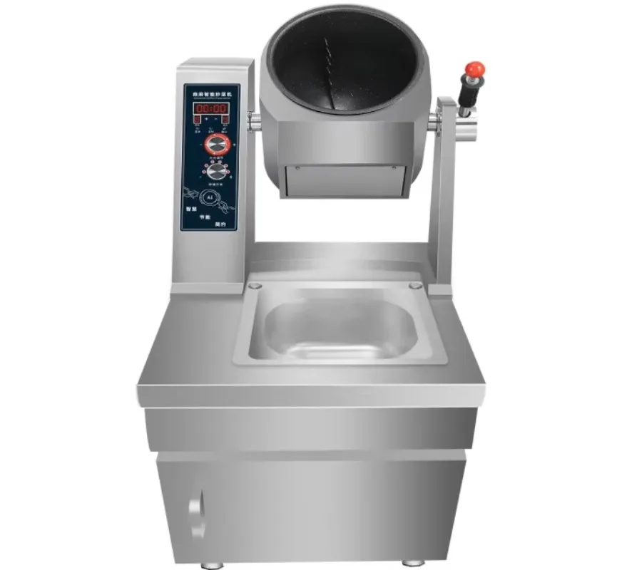 خزانة قلي روبوت برأسين، ماكينة طهي طبلة أوتوماتيكية أوتوماتيكية غير لاصقة، طعام ذكي تجاري #4