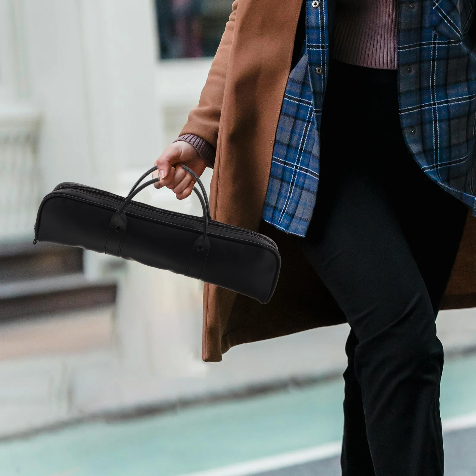 

Flute Storage Bag 16-Hole Flute Case Faux Portable Carrying Bag for Musicians Performance Travel Dizi Case