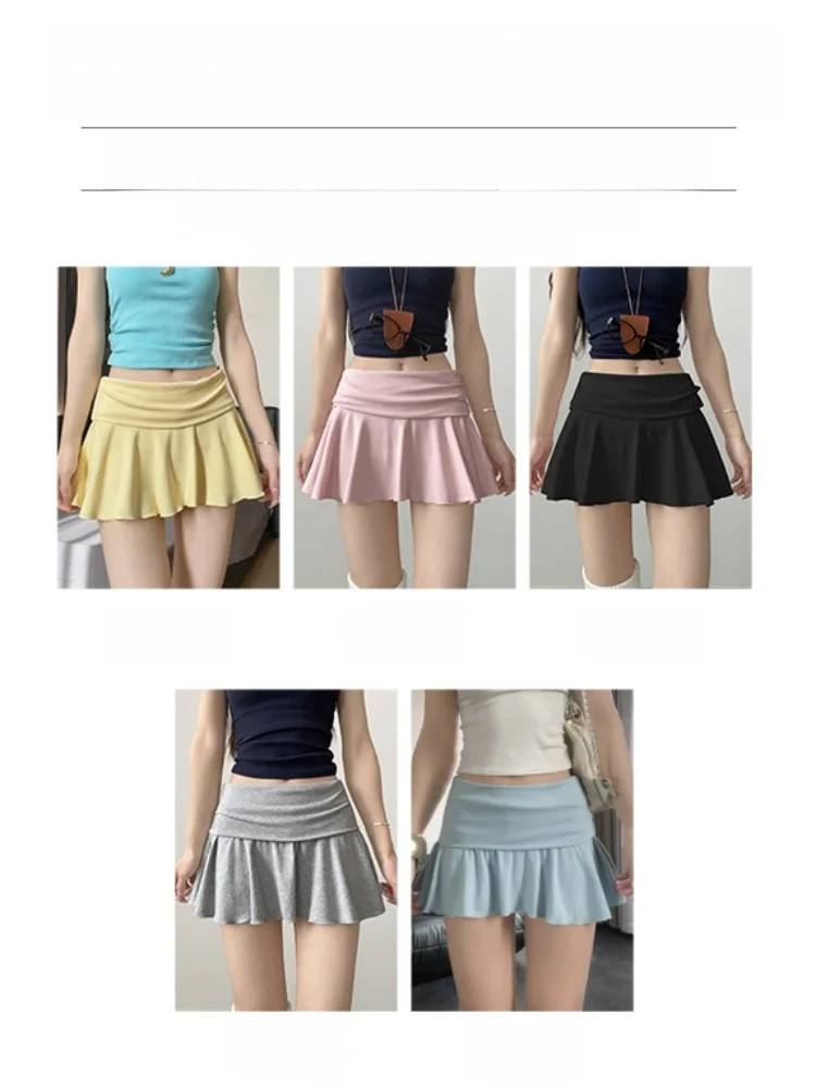 Saia de Tênis Psada Cinza Anti-Luz para o Verão, Saia  em A para Mulheres, Design Casual e Esportivo com Cintura Alta ...