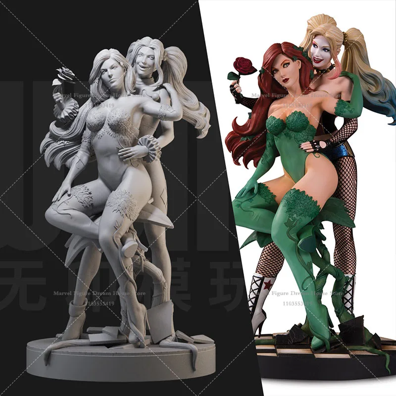 1/24 1/18 Maßstab DC Little Ugly Girl Harley Quinn Poison Ivy Pamela Villain Group DIY selbstmontierte GK 3D-Harz-Puppe ohne Schlag