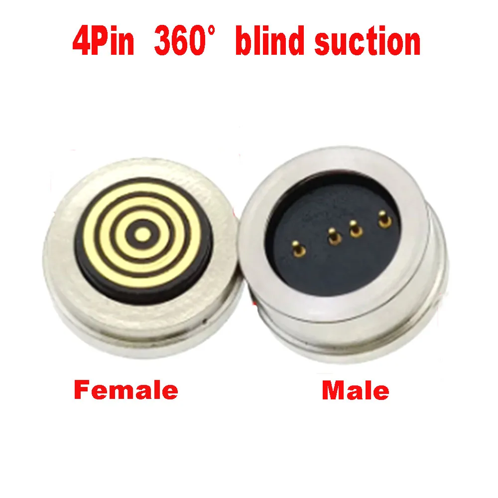 

4PIN 360° blind suction waterproof magnetic spring Pogo connector LED Smart Rail Light Magnetic Charging Light Control Connector