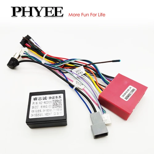 Adaptador de arnés decodificador CAN Bus, conector de 16 pines a 24 pines, antena de Radio, Cable de cableado Android para Mazda 6 GH1/GH2 3 BL BM CX7