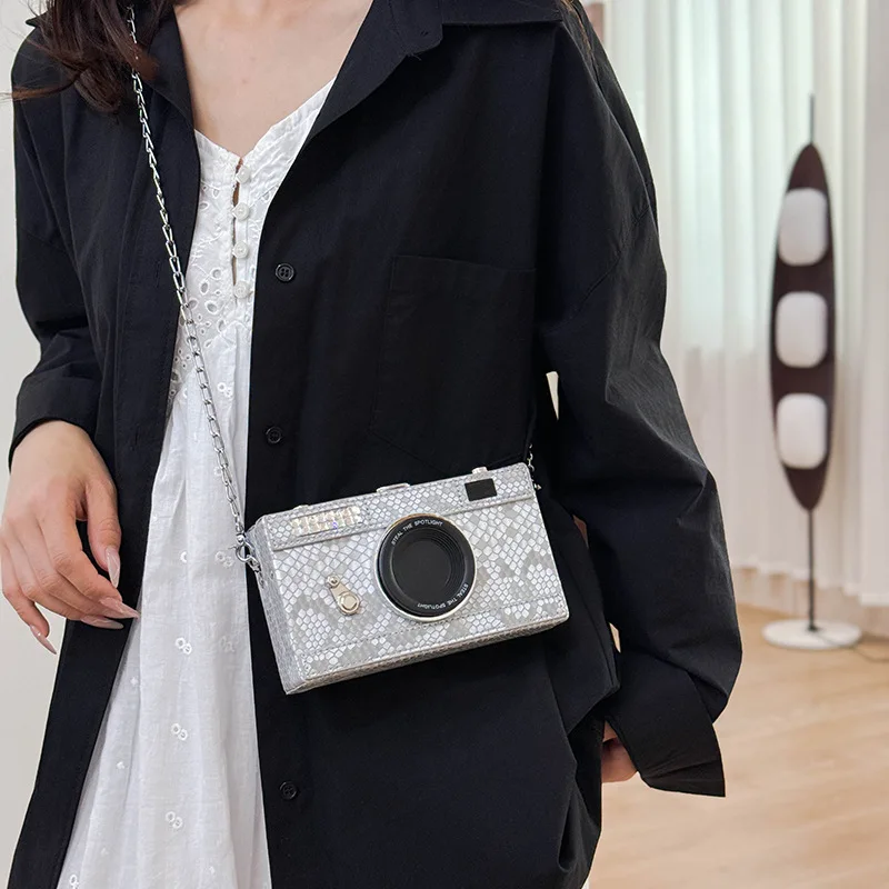 Fashionable Retro Camera Shaped PU Box Unisex Crossbody Bags New Versatile Fashion Square Bags Casual Commuting Crossbody Bags