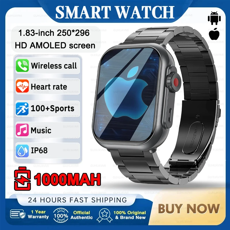 

2025 модные НОВЫЕ Ультра 2 SE для мужчин и женщин, 1000 мАч, AMOLED, пульсометр, GPS-трек, 100 + спортивные HD-вызовы, умные часы для IOS и Android