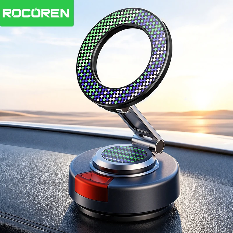 

Rocoren Magnetic Car Phone Holder Vacuum Suction Cup Мagnet Car Holder Mount 360° Rotation Magnet Car Holder Stand Accessories