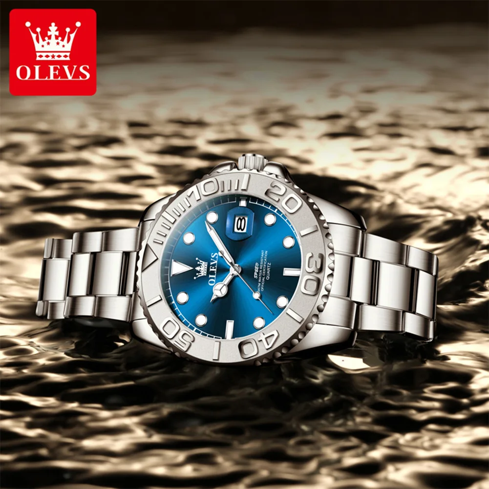 OLEVS 2720 Original Quartz Watch For Men 30M Daily Waterproof Luminous Function Timing Calendar Window Classic Dial Watch