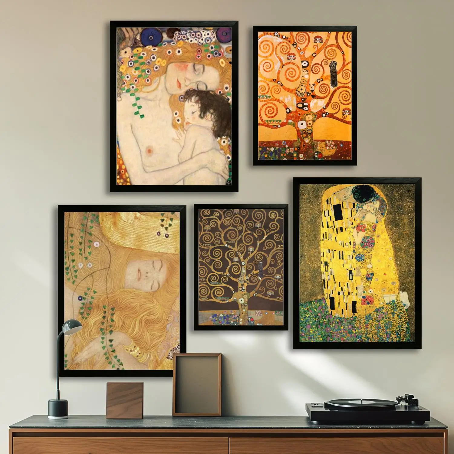 Póster artístico en lienzo de pintor gustav klimt e arte de pared, impresión de imágenes, familia moderna, decoración de dormitorio, carteles, pintura decorativa