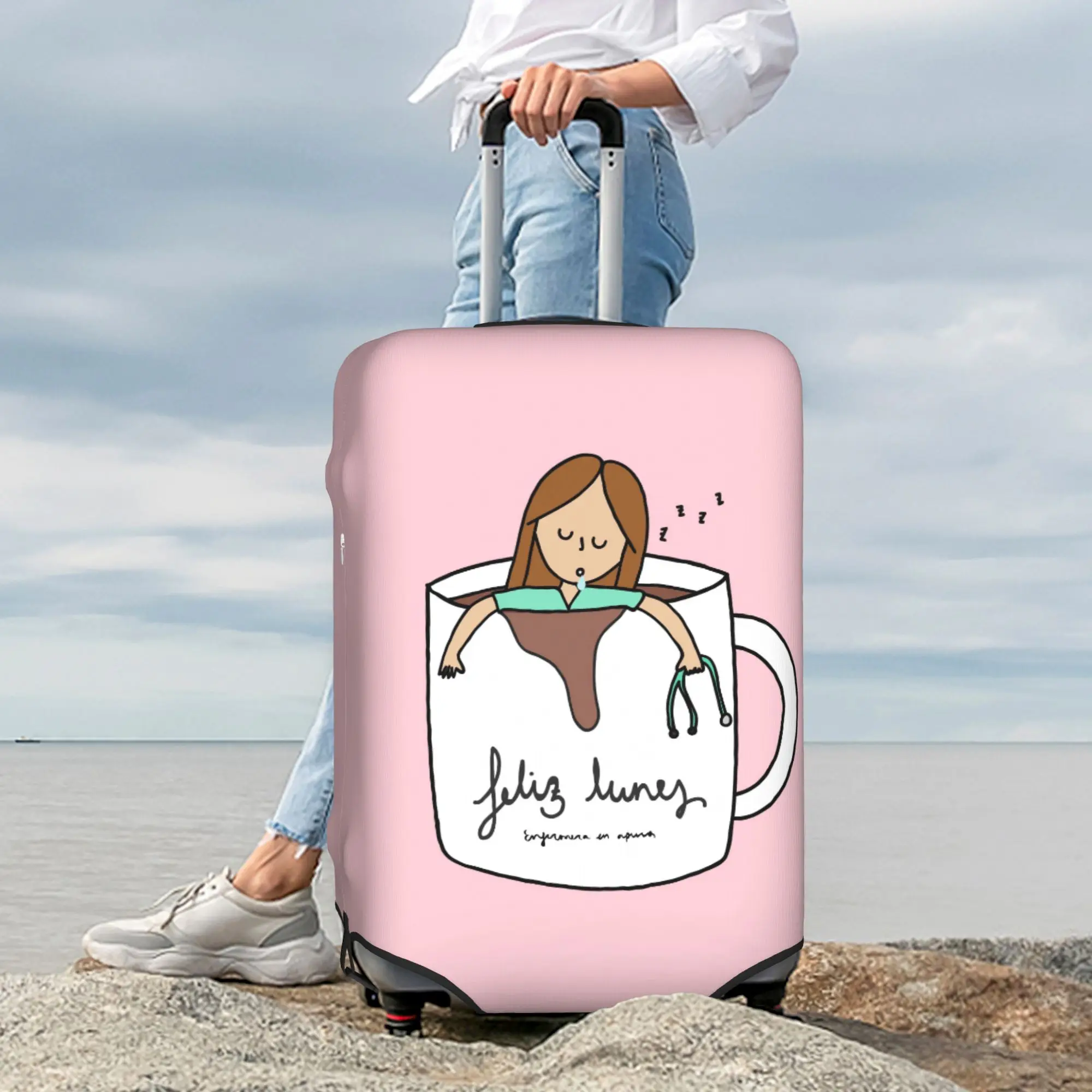 Custom Enfermera En Apuros Doctor Nurse Medical Suitcase Cover Elastic  Luggage Covers Protector for 18-32 inch