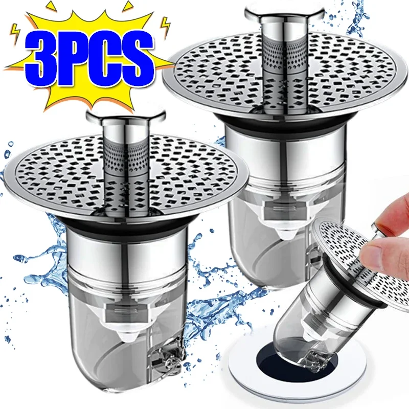 Universal Bathroom Basin Pop-Up Bounce Core Sink Hair Catcher Drain Filter Bathtub Stopper Basin Strainer Bath Accessories 3/1PC