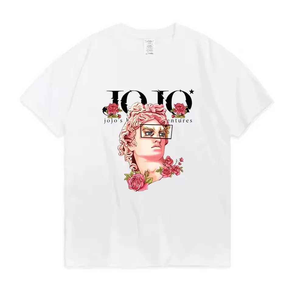 Anime Jojo 7 Steel Ball Run Charlie Kirk & Gyro Zeppeli Grafik-Baumwoll-Unisex-T-Shirt 2026 Sommer Neues Y2k Kurzarm-T-Shirt – Detail 11