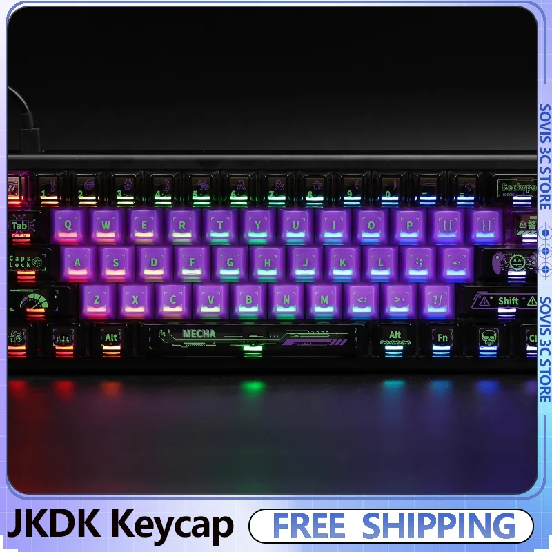 

130 Keys Punk Engine Keycap Set Cherry Profile PC Translucent Customized Key Caps MX Magnetic Axis Mechanical Keyboard Keycaps