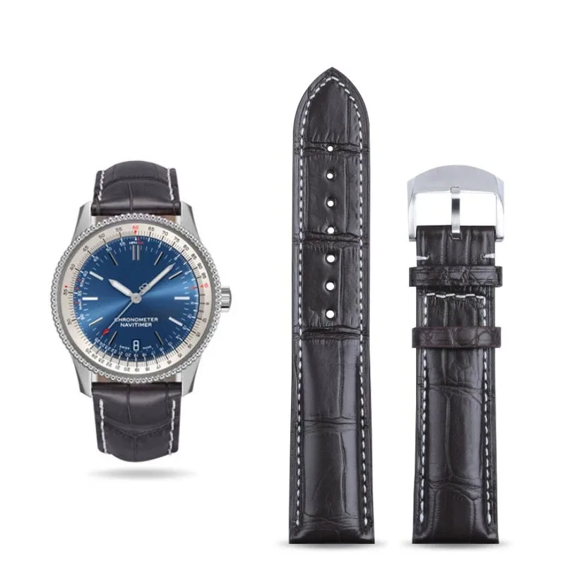 DLA Paska do zegarka Breitling Pasek z prawdziwej skóry