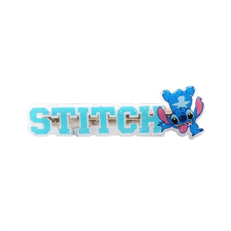 4pcs/set Disney Stitch Hair Clips Sweet Acrylic Duckbill Kids Kawaii Candy Color Broken Hair Bang Clip Hairs Accessories Gifts