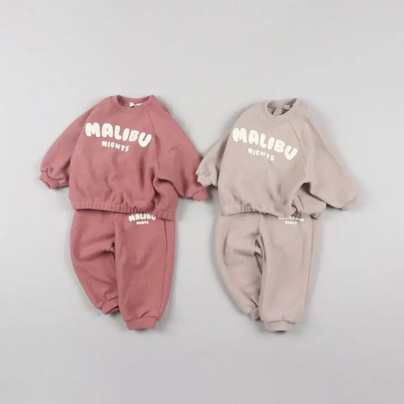 

Autumn New Baby Long Sleeve Clothes Set Fashion Letter Print Children Casual Sweatshirt Girls Trousers 2pcs Suit Toddler Outfits