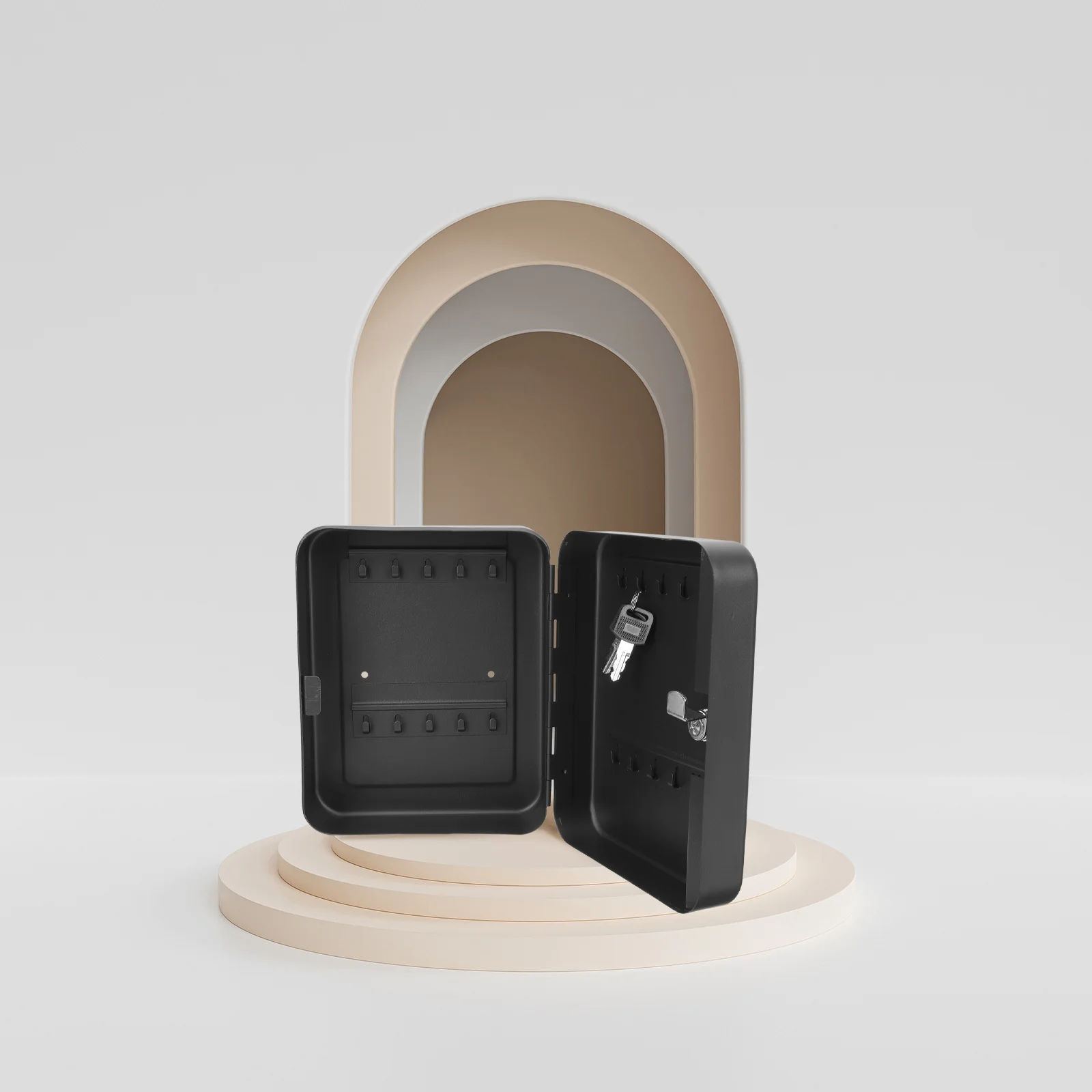 1Set Key Storage Case Wear Resistant Wall Mounted Key Organizer Box 20 Slots Secure Lock Box Multi-Slots Security Cabinet