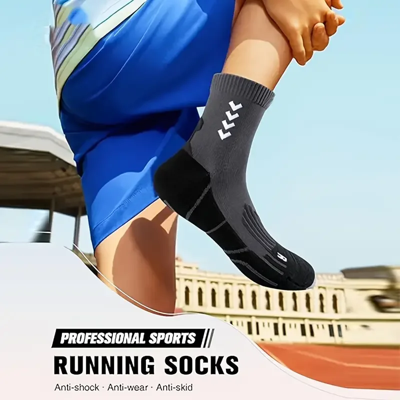 

Спортивные носки, дышащие влагоотводящие баскетбольные футбольные носки, спортивные мягкие противоскользящие мужские велосипедные носки средней длины