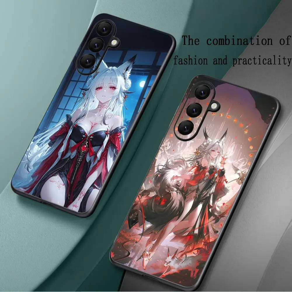 Wuthering Waves Hsin Phone Case For Samsung Galaxy S26 S25 S24 S23 S22 S21 S20 Plus Ultra Note20 Soft Black