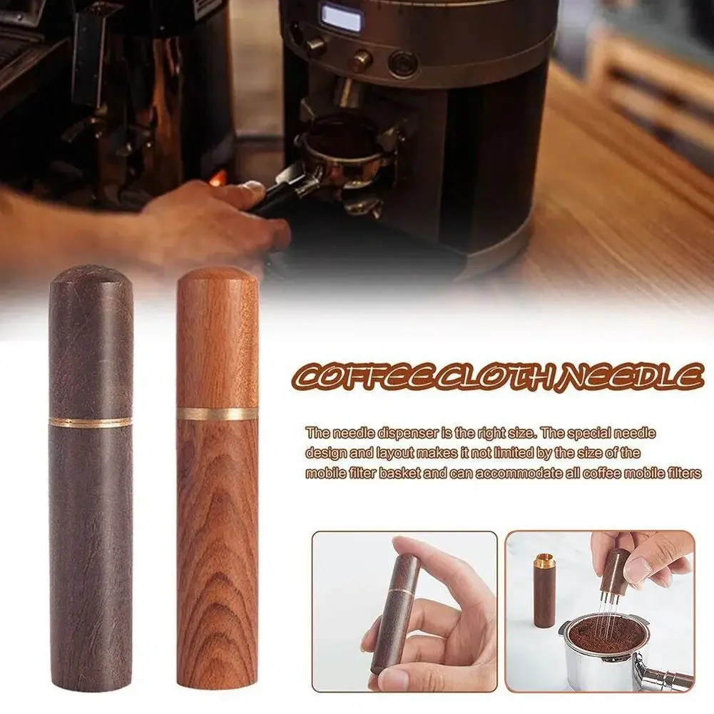 6 Needles Coffee Powder Tamper Espresso Coffee Stirrer Wood Coffee Distributor Accessories Handle Barista Tool Cafe