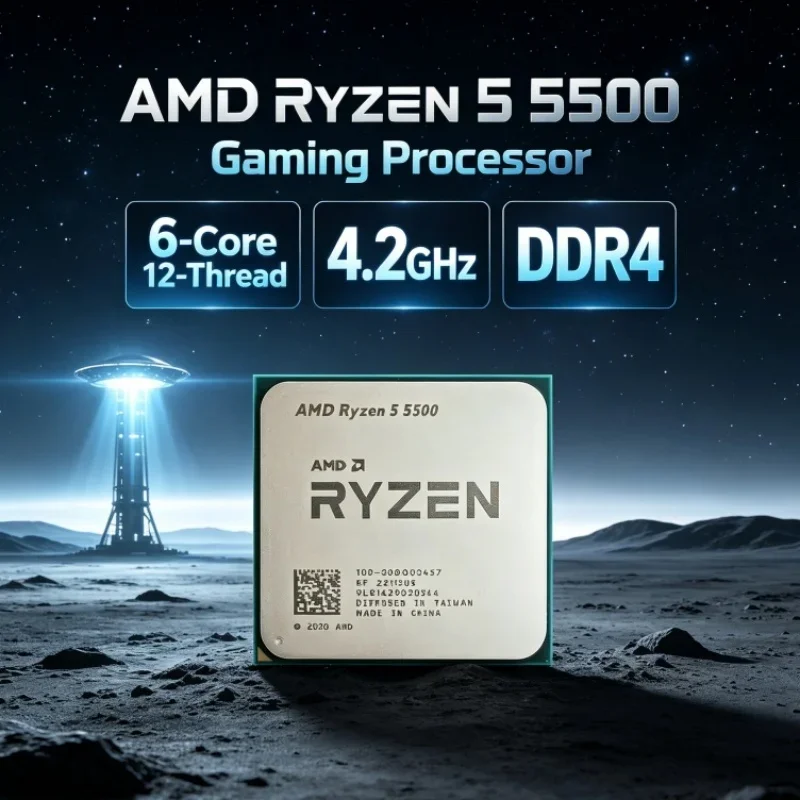 AMD Ryzen 5 R5 5500 Desktop CPU 6-Core 12-Thread 3.6GHz 4.2GHz 16MB L3 Cache 7nm 65W AM4 Socket DDR4 Memory for Office