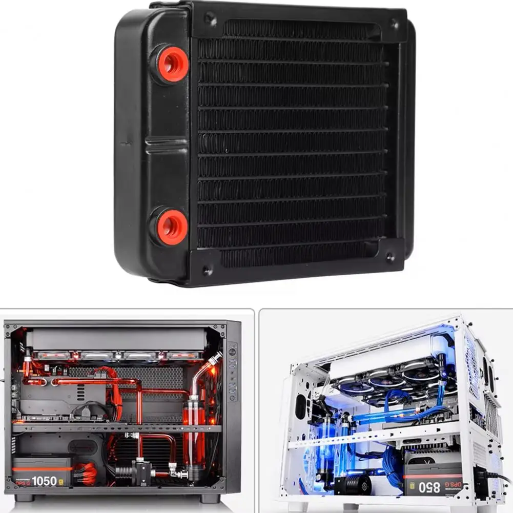 120 ミリメートル水冷ラジエーター広く使用されている G1/4 スレッドアルミ熱交換器ラジエーター PC クーラーヒートシンク