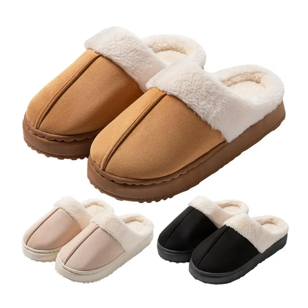 

Fashion Women Fluffy Slippers for Autumn and Winter Indoor EVA Thick Sole Anti-Slip and Warm Unisex Slippers for Winter