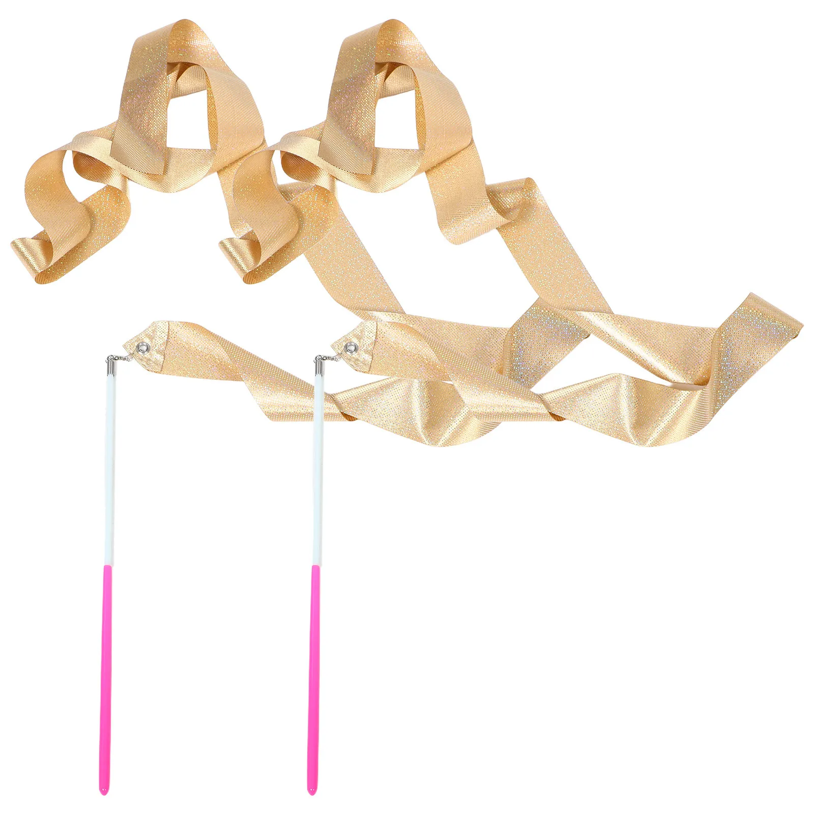 2Pcs Gymnastics Dance Ribbon Wand Kids Twirling Streamer Ballet Performance Accessory for Dancing