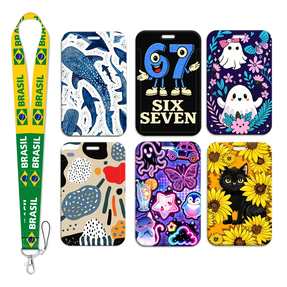 67 SIX SEVEN Card Holder Flag Lanyard Neck Strap for Key ID Card Phone Straps Hang Rope Key Ring Holder Accessories Gift