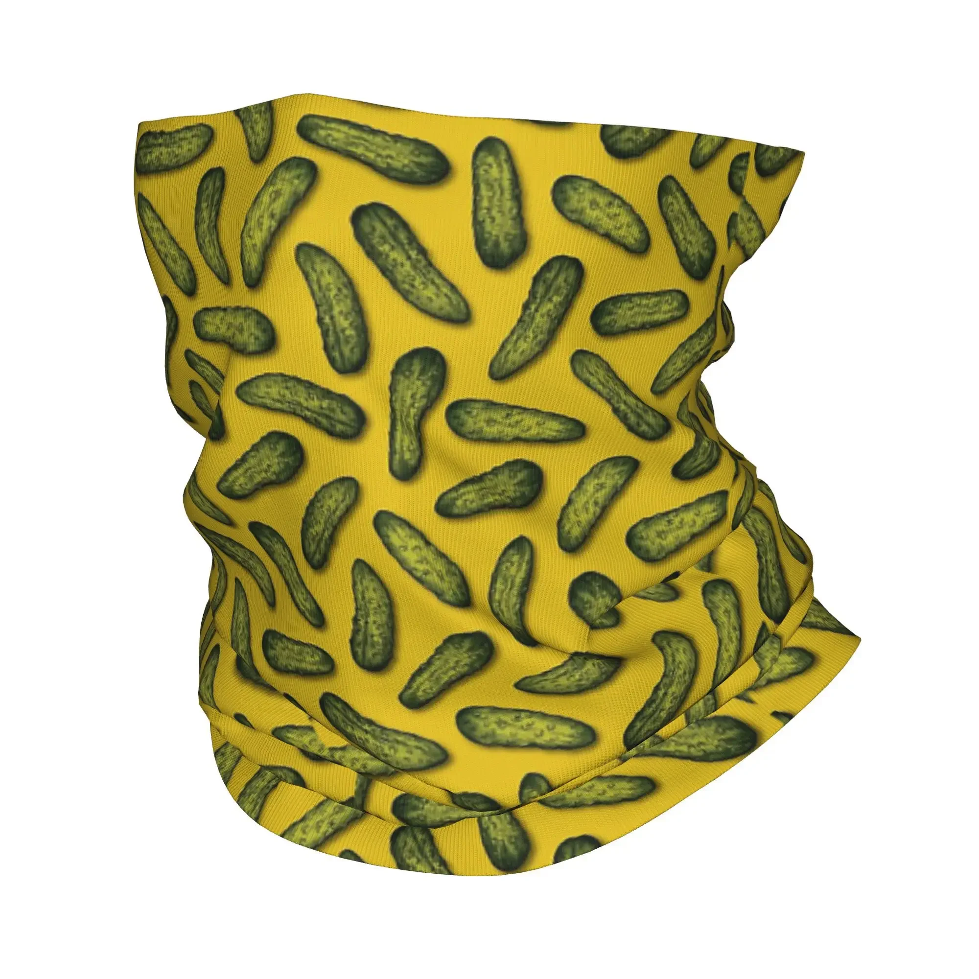 A Plethora Of Pickles - Green & Yellow Gherkin Pattern Bandana Neck Cover Wrap Scarf Multifunction Balaclava Riding
