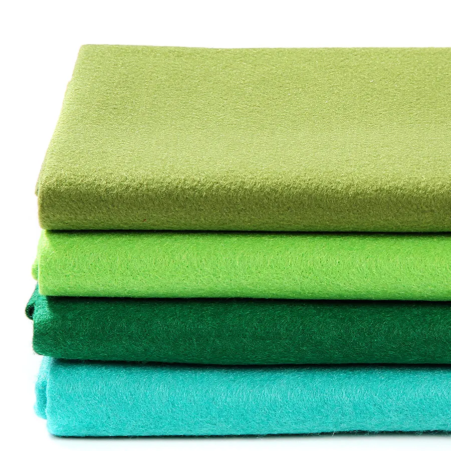 Green Series DIY Soft Non-Woven Felt Fabric 1.4MM Thickness For Home Party Wall Decor Needlework Handmade Sewing Crafts 90X92CM