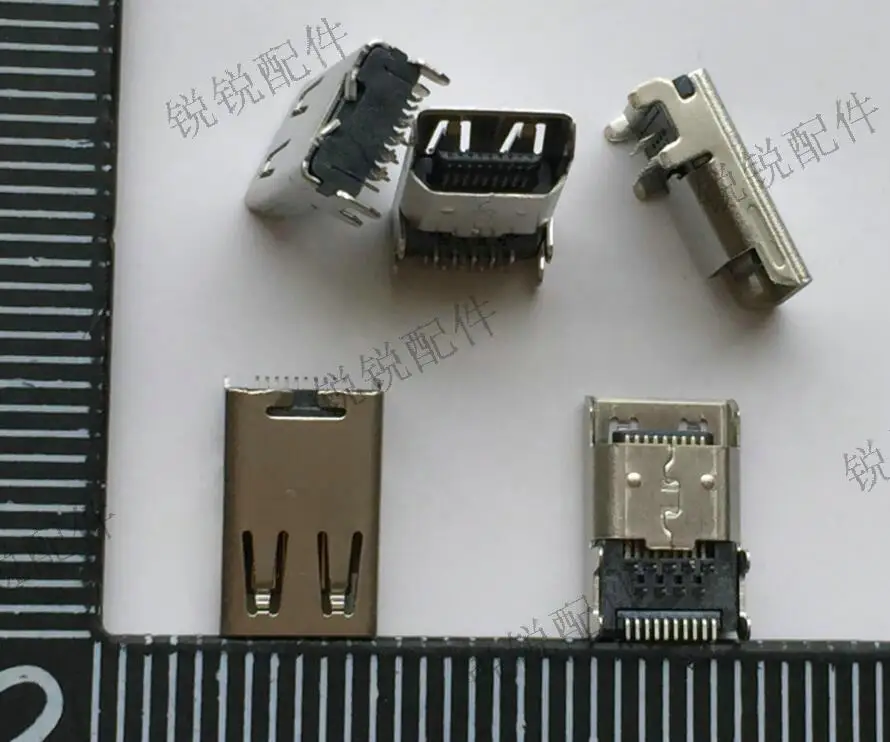 For MICRO HDMI D TYPE 19P HD port MINI HDMI chassis Front and rear mount SMT+DIP