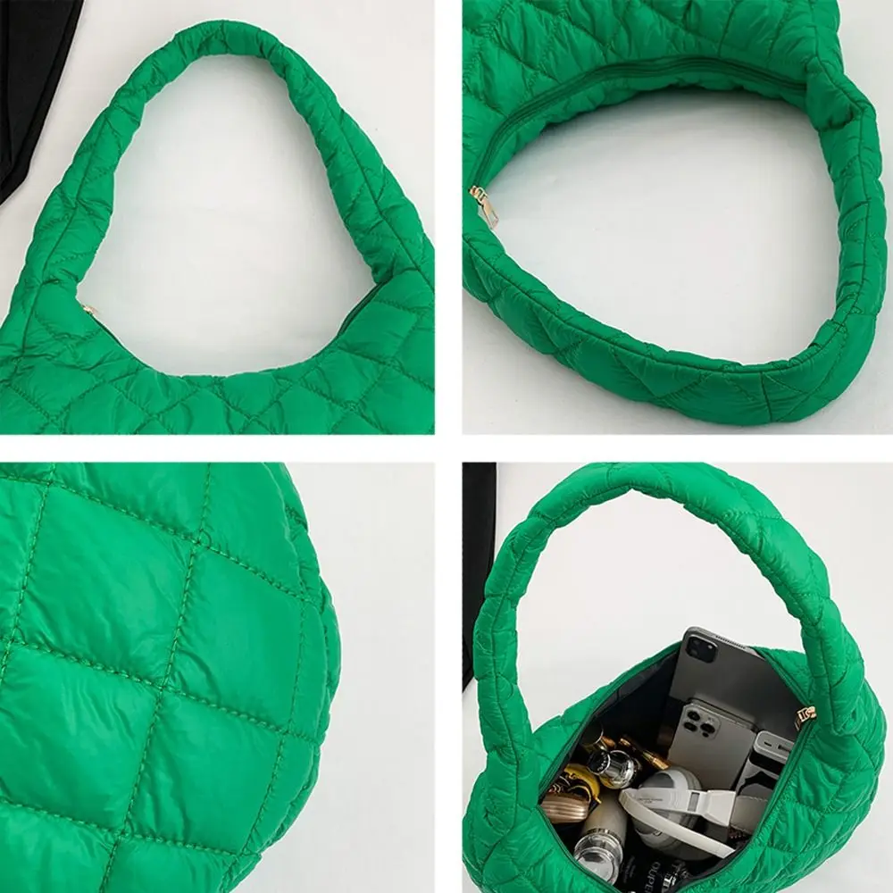 Mode Frauen Große Kapazität Stepp Tragetaschen Unten Baumwolle Gepolsterte Schulter Taschen Mädchen Unterarm Taschen Puffy Handtaschen