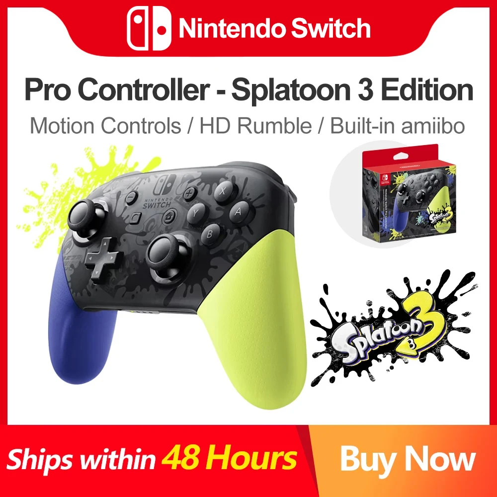 Nintendo Switch Pro Controller Splatoon 3 Edition Multiple Color Optional HD Vibration Function for TV and Tabletop Game Mode