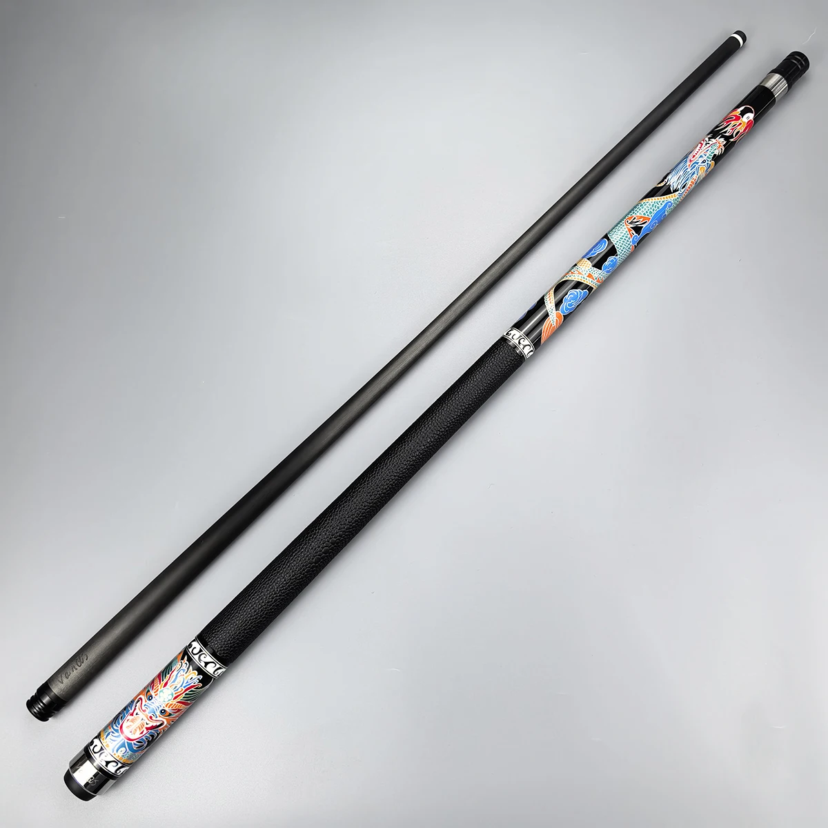 

Высококачественный 100% углеродное волокно VanQS 1/2 шт., наконечник 12,5 мм, классический бильярдный кий в стиле дракона с защитой суставов, кожаная пленка