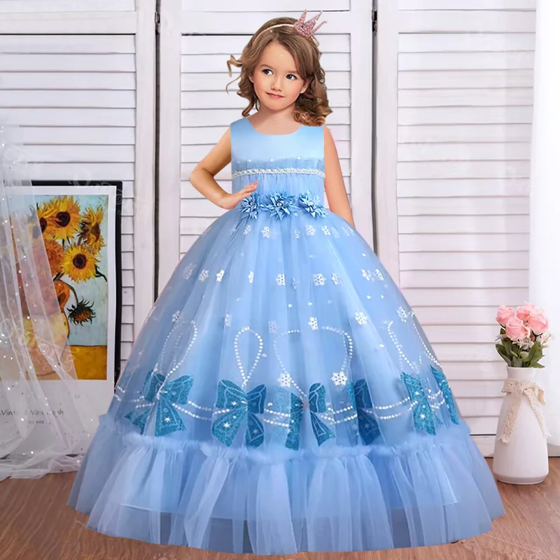 Girls Lace Dresses Birthday party Formal Evening Gown Princess Dress Flower Girls teens Children Clothing For Girl Clothes