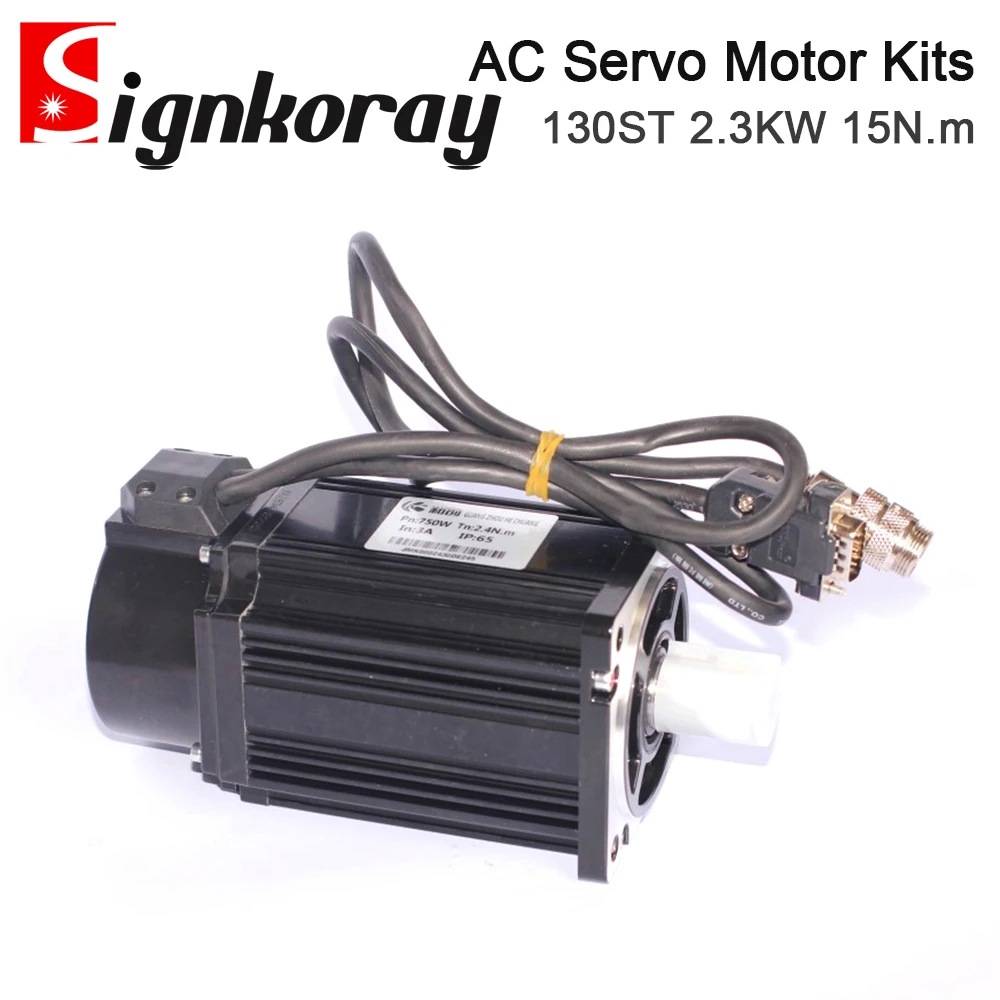 SignkoRay 2.3KW 15N.m AC Servo Motor Driver Kits 1500RPM 220V for Industrial Control Application HC300+130ST-H15015