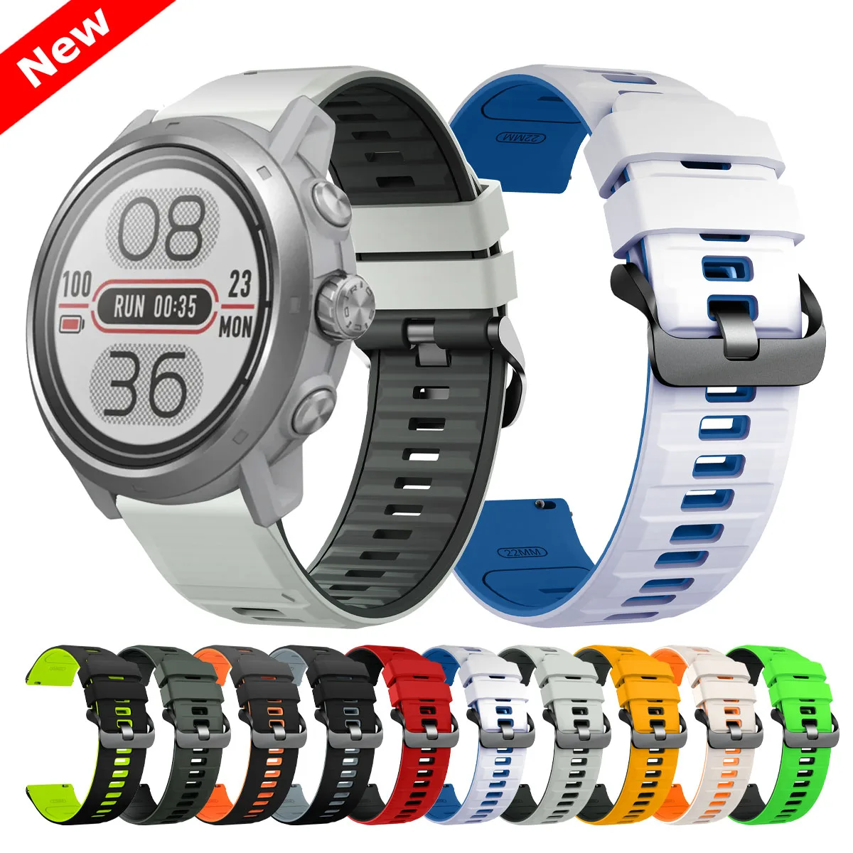 22mm Sports Band For COROS PACE 3/APEX 2 Pro Silicone Watch Strap For COROS APEX 46mm/APEX Pro Bracelet Replacement Wristbands