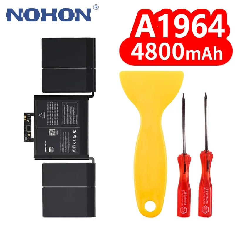 NOHON A1964 4800mAh Laptop Battery For Apple MacBook Pro 13 inch A1989 A2251 2018 2019 2020 Years Notebook Bateria Free Tools