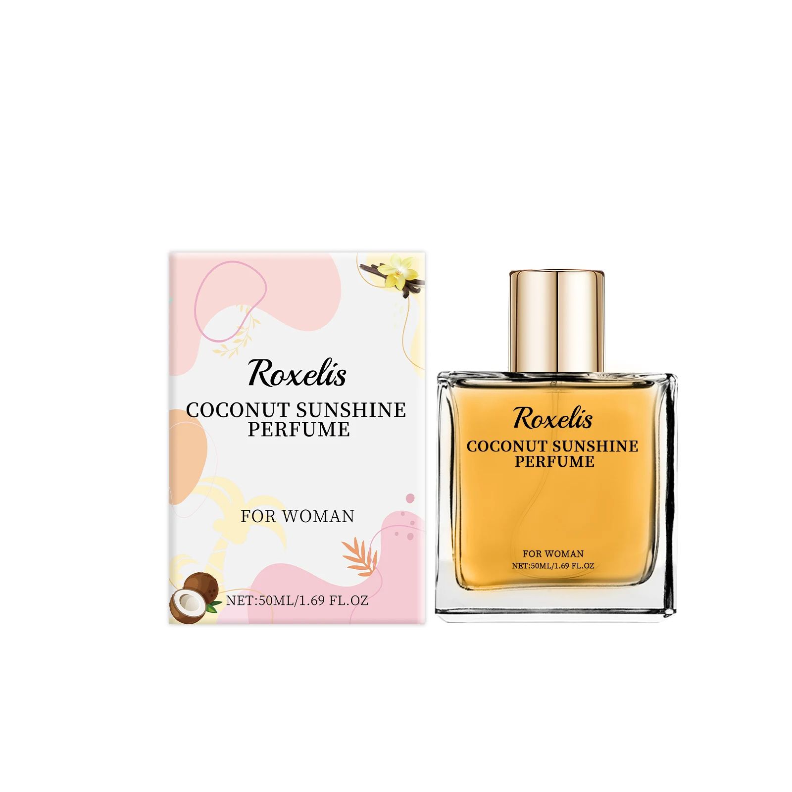 Eau Vanilla Coconut Perfume Fresh and Light Fragrance, Long-lasting and Elegant, Feminine Fragrance, Convenient Perfume