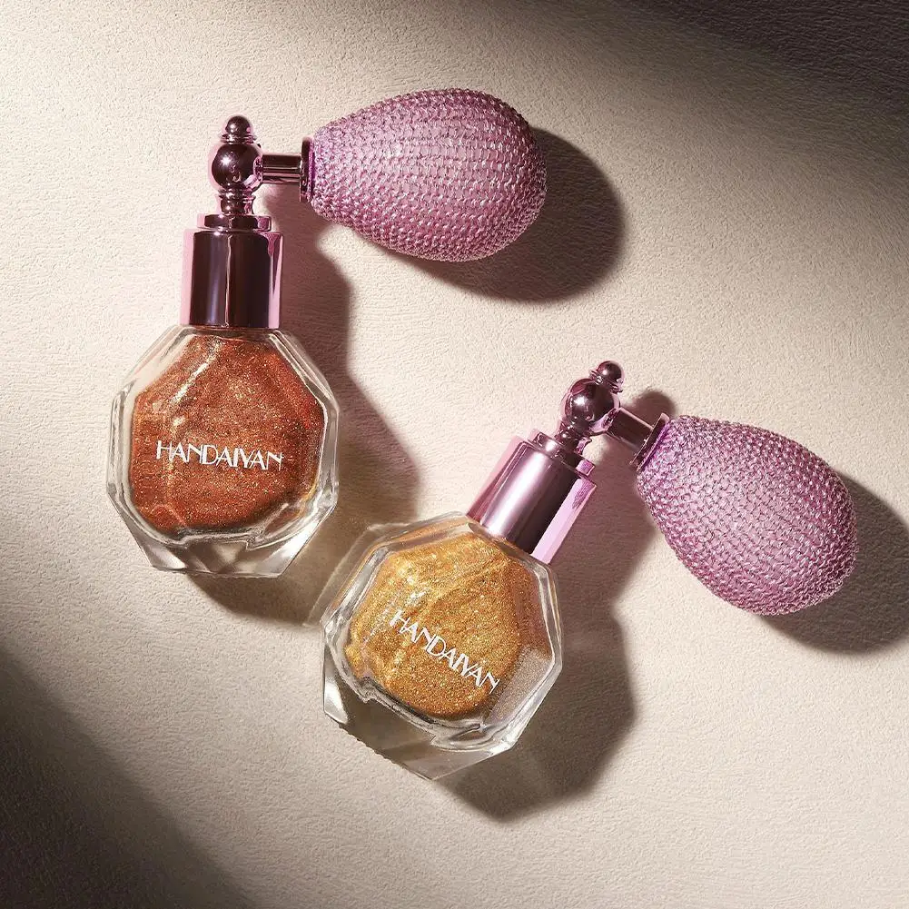 بريق رذاذ تمييز مسحوق الماس عالي اللمعان الجسم مسحوق الوجه عالية مستحضرات التجميل ضوء بريق الهواء لامعة العطر حقيبة W4B6