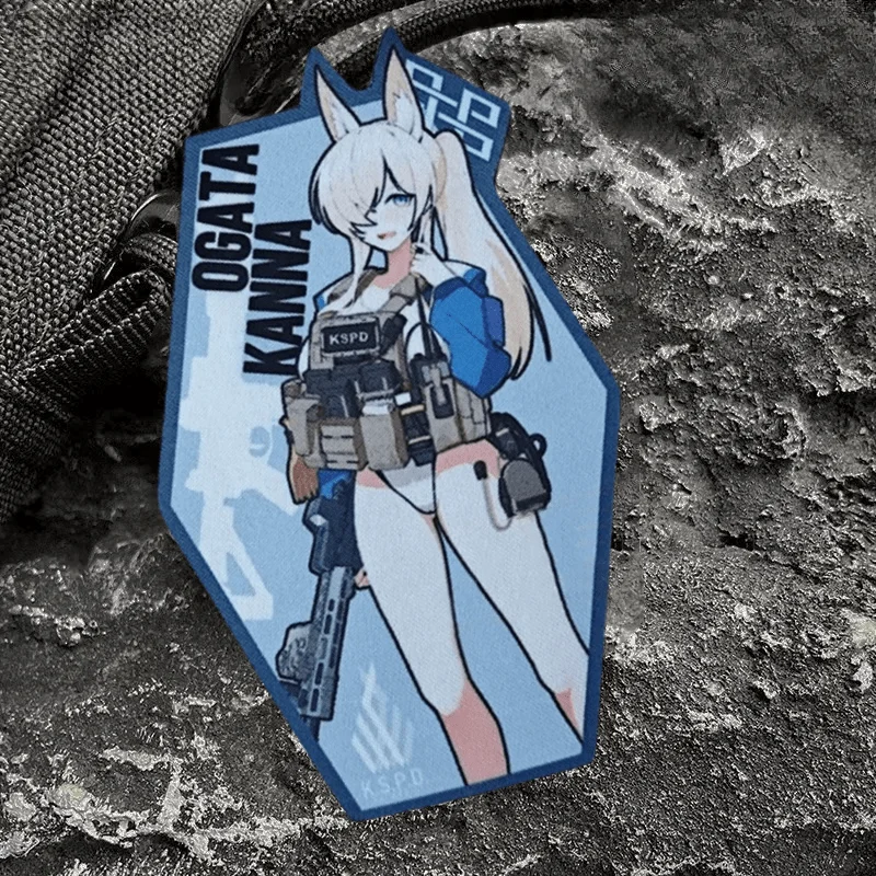 Blue Archive Kona Tactical Patch Gun Girls Print Hook&Loop Patches Military Morale Chevron Badge Armband Backpack Vest Stickers