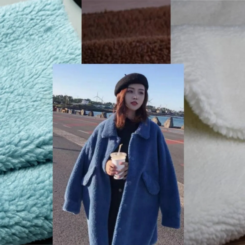 

1cm Long Plush Soft Imitation Fur Lamb Fabric for Fashion Keep Warm Coat Clothing Doll Design Cloth Diy Sewing Material