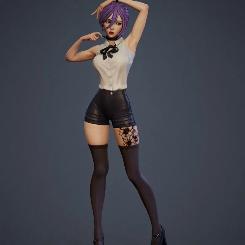 

18cm Chainsaw Man Reze Resin Model Figure Gk Micro Miniature 3d Printed White Model Toy Ornament Unassembled And Unpainted Kit