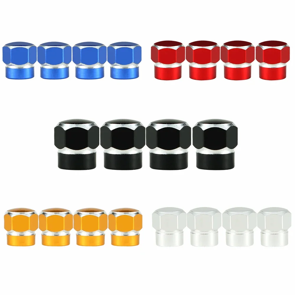 4Pcs/Lot Hexagon Agate Model Valve Caps Aluminium Alloy Car Tire Tyre Wheel Air Stems Cover for Motorcycle Bike Trucks Vehicles