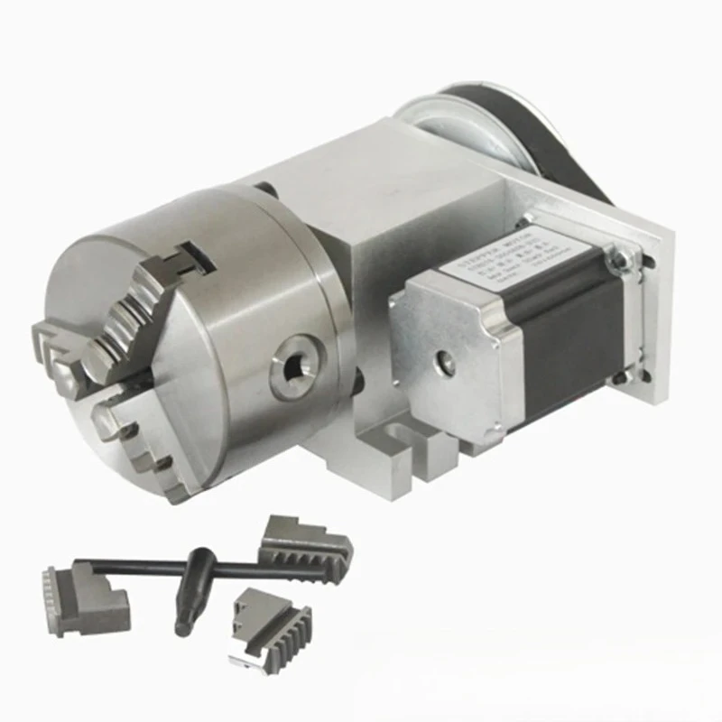 Engraving Machine 4th Axis Rotary A Axis 100MM Chuck 22MM Through Hole CNC Axis